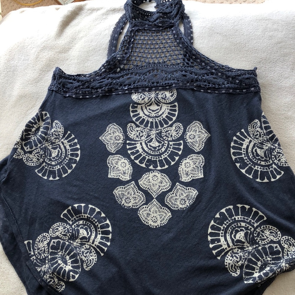 Handkerchief style with a crochet halter top